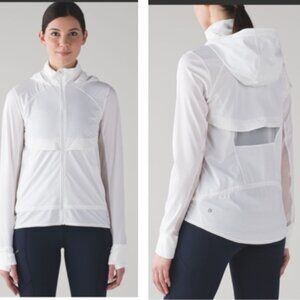 Lululemon Kicking Asphalt Full Zip Jacket Mesh Hoodie Lightweight Hood Pockets 4